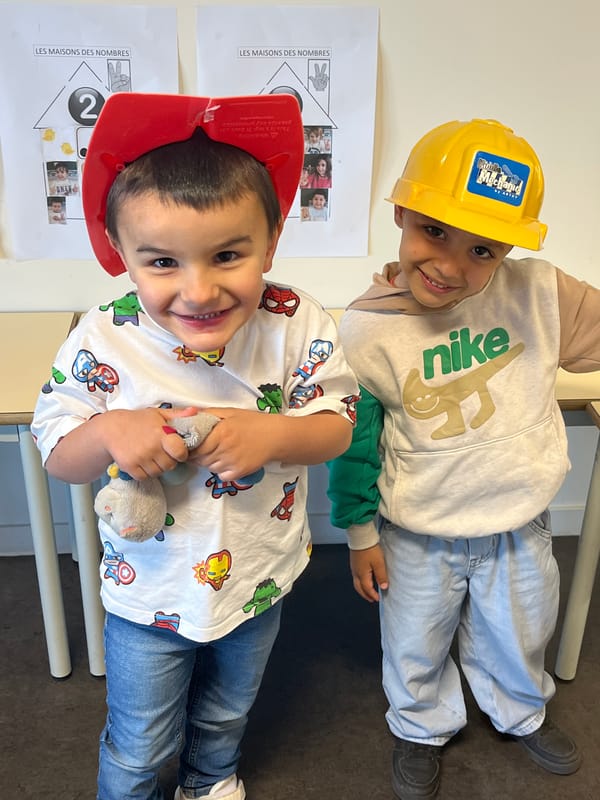Boys in construction play captured in La Fouillouse home