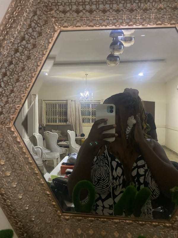 Evening plant care and casual moments in Nigerian home