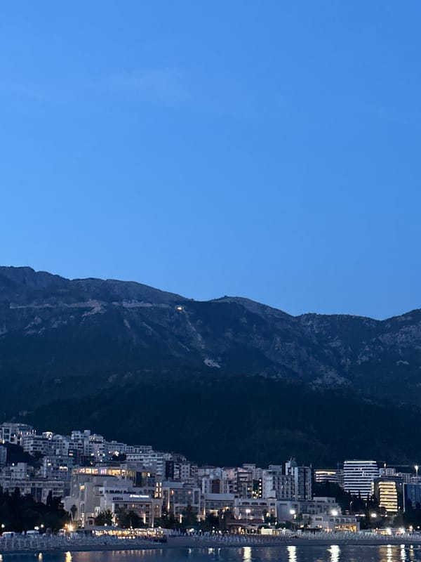 Day-to-night views captured across Budva coastal towns, Montenegro