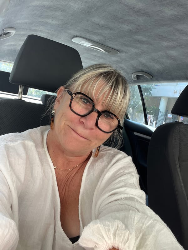 Candid in-car moment near Antibes, France