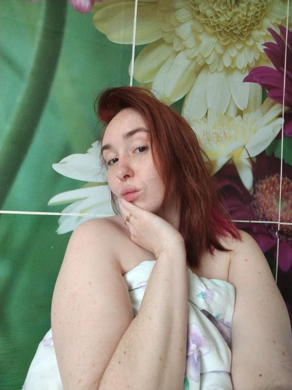 Morning photo session captures red-haired individual in Krasnogorskoye