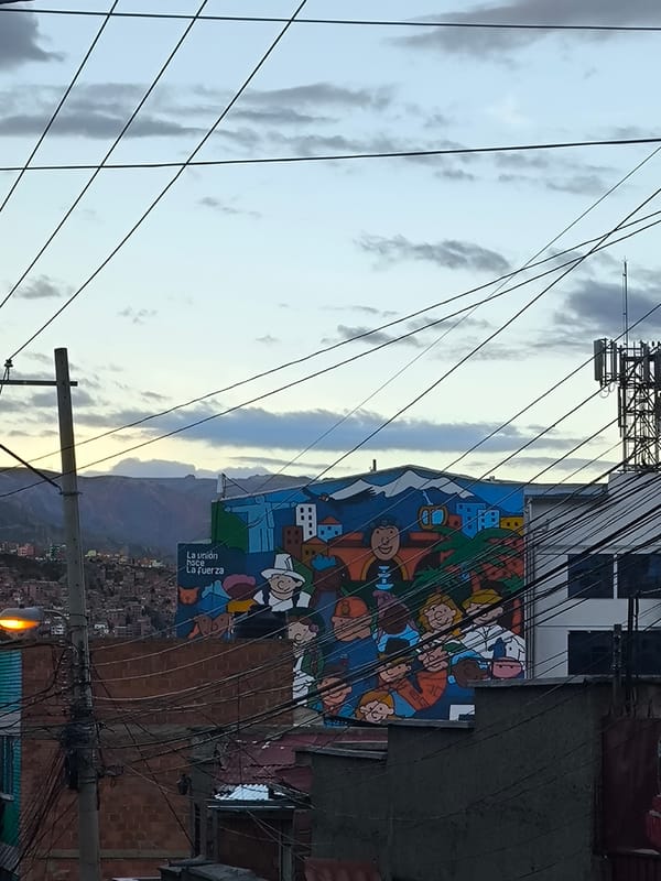 Evening cityscape documented in La Paz, Bolivia