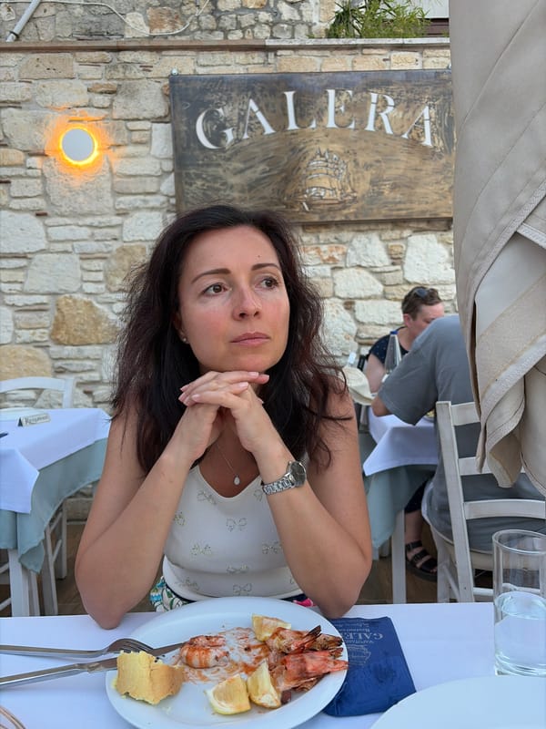 Dining out in Kassandra with a soccer match on in the background