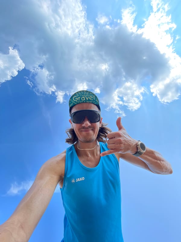 Gravel adventure kit and selfies on a dusty Russian backroad