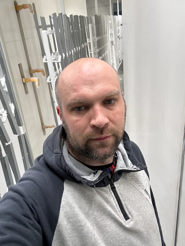 Man visits industrial facility in Plovdiv, Bulgaria