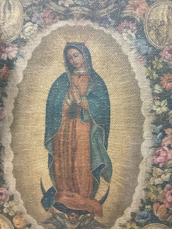 Virgin of Guadalupe artwork and man documented in Cuautitlán Izcalli