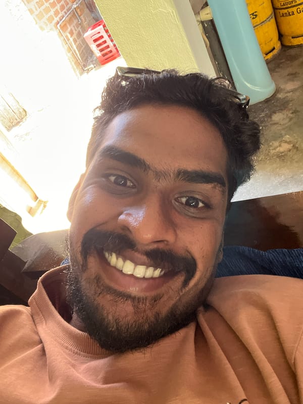 Morning memories captured: selfie, Sri Lankan street scene, medical facility