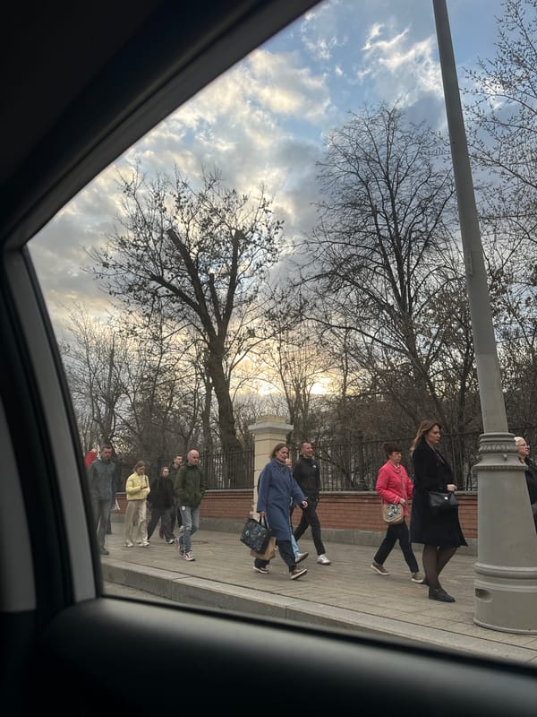 Passenger rests in Moscow taxi during afternoon ride