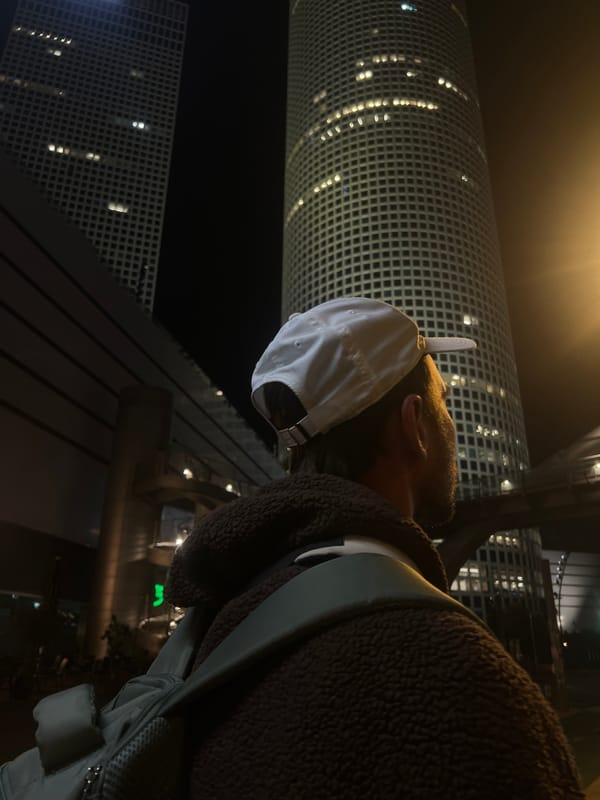 Nighttime city gazing at Tel Aviv skyscrapers