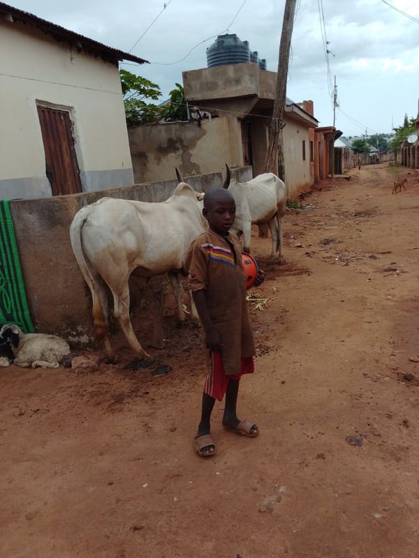 Morning street life in Tempure, Nigeria