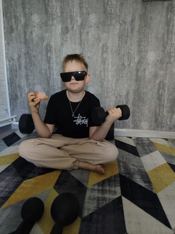 Child documented exercising, playing with food during indoor session