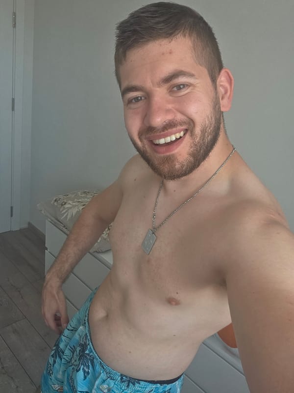 Man photographed in casual poses at Bulgarian residence