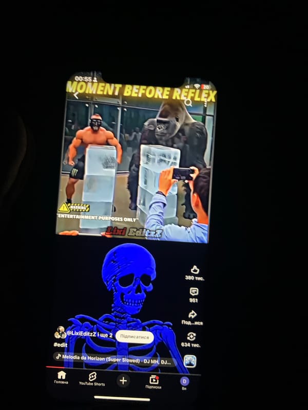 Phone screens playing video clips in Zhmerynka