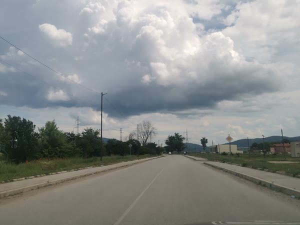 Daytime road view captured in Ihtiman, Bulgaria