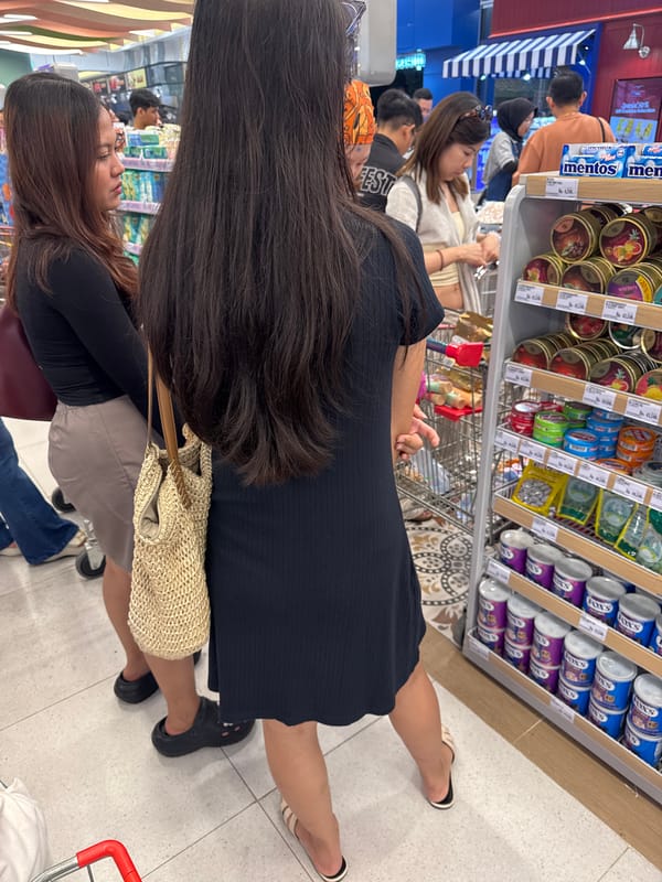 Routine grocery shopping observed at Kuta supermarket