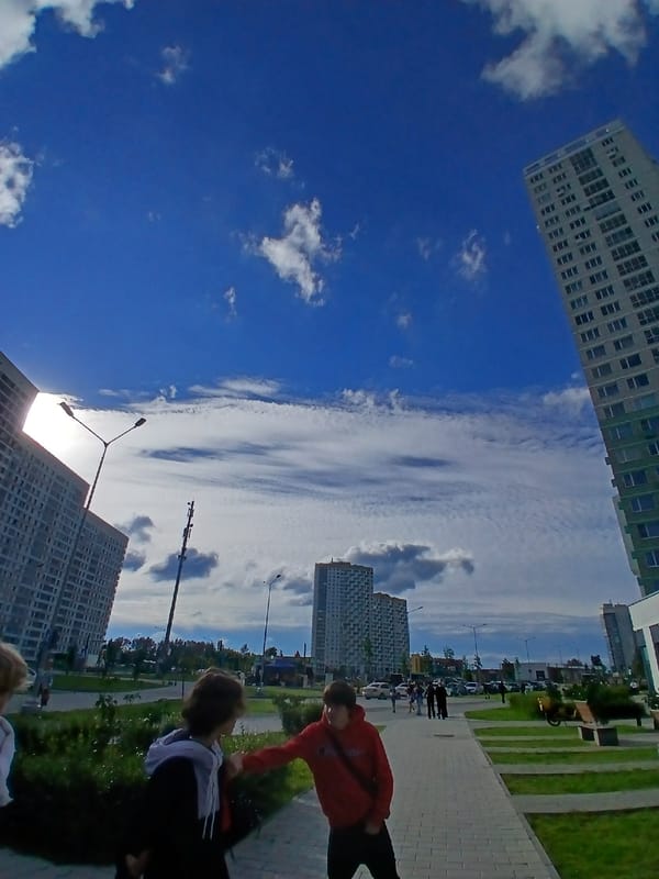 Sunny afternoon in a Yekaterinburg urban park