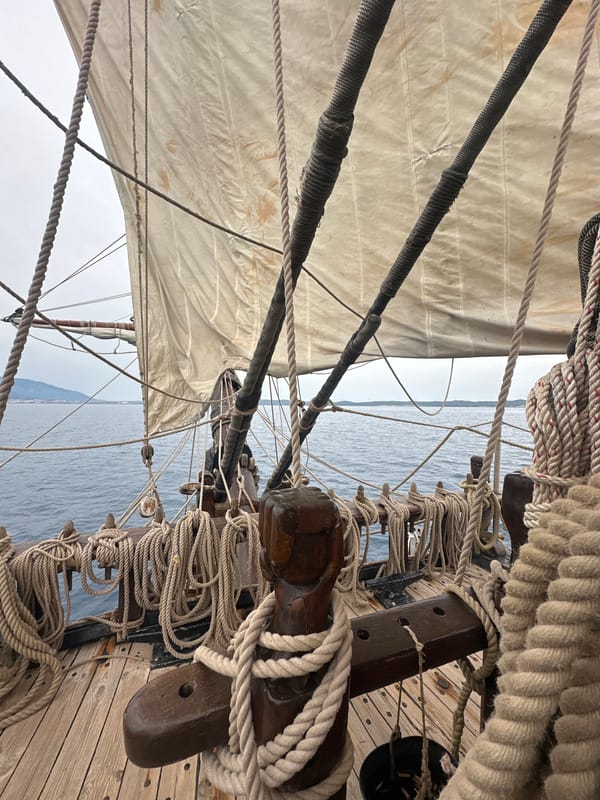 Traditional tall ship sails Turkish waters with classic rigging