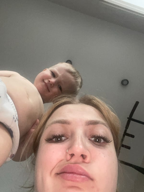 Mother and toddler share morning moments in Izhevsk home