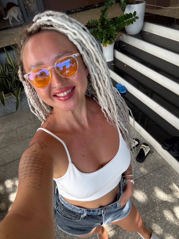 Selfie on a stone path in Nha Trang