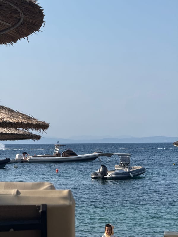 Lazy beach day in Sithonia, Greece — sun, sea, and loungers