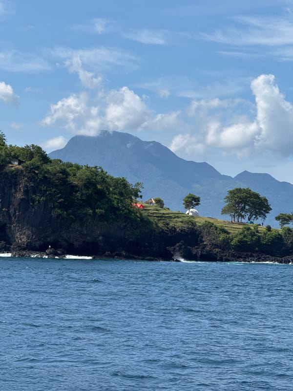 Morning coastal landscape observed in Karangasem, Indonesia