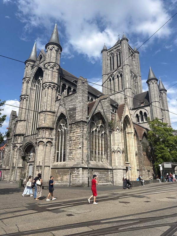 Sunny afternoon along Ghent's historic canal district