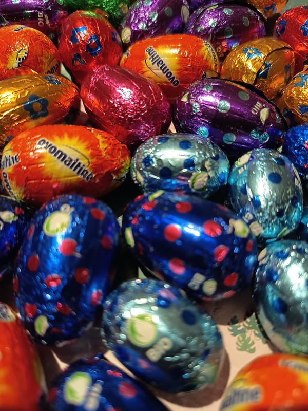 Easter decorations and home items photographed in Swiss home