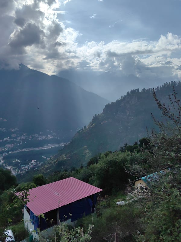Mountain valley morning in Aleo, Himachal Pradesh