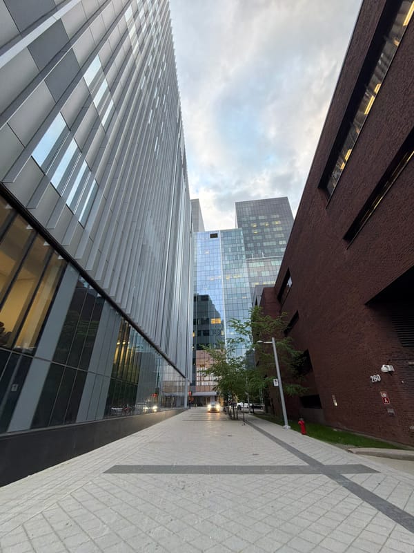 Evening street photography and selfies captured in downtown Montreal