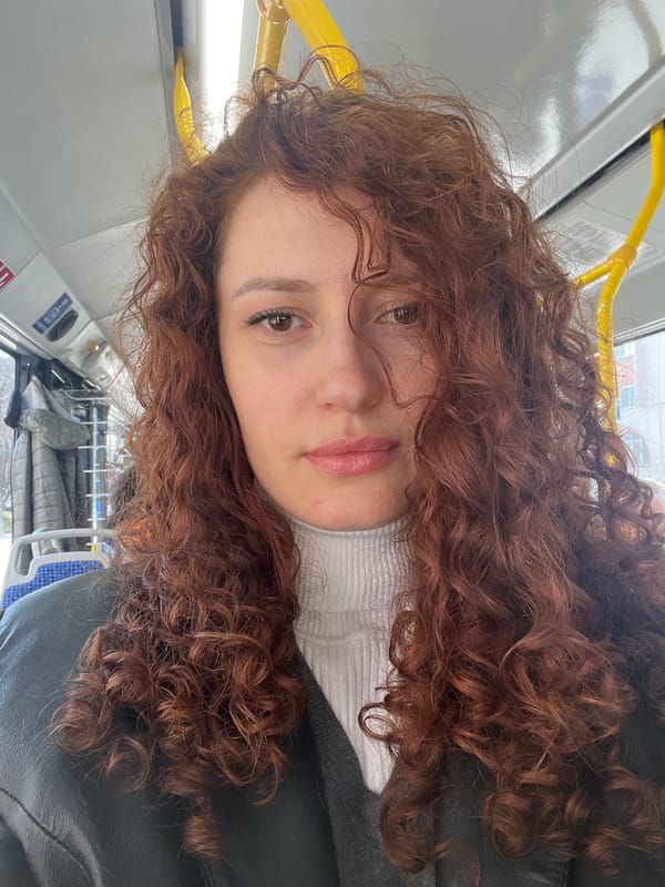 Woman commuting on public transport in Saint Petersburg