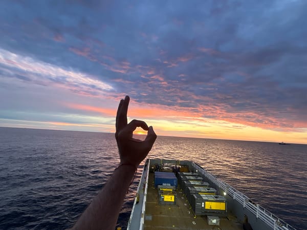 Sunset documented from vessel in Baltic Sea region