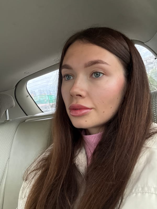 Woman photographed in car in Livadia Larnakas, Cyprus