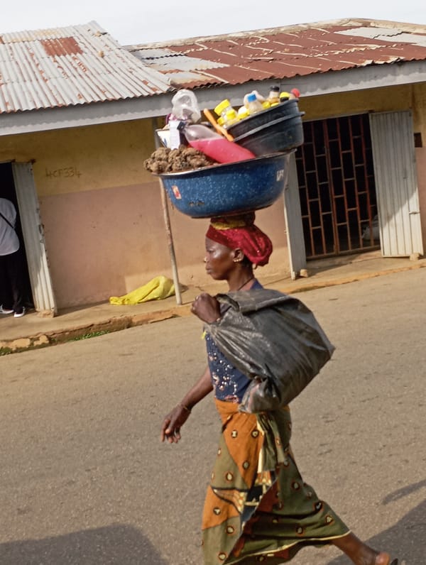 Everyday street life on a Jos, Nigeria road
