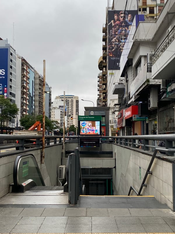 Street traffic observed from elevated view in Buenos Aires