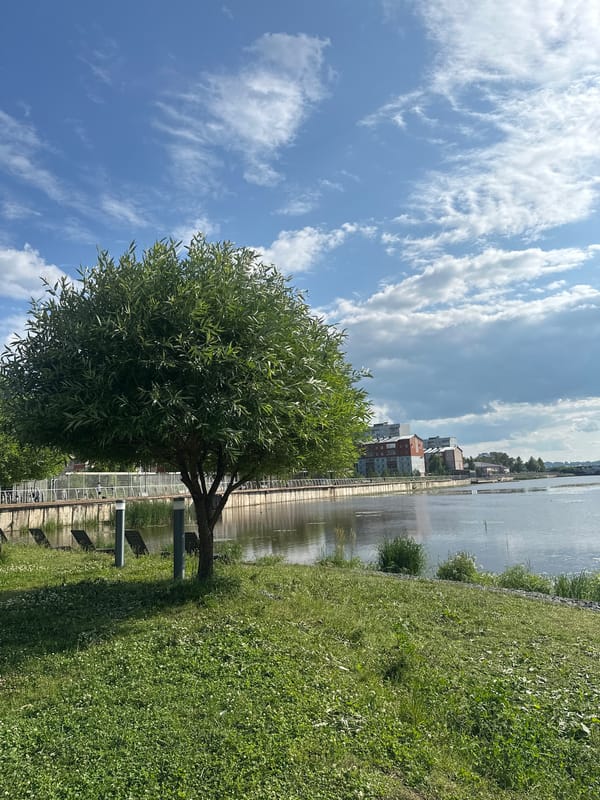 Sunny afternoon at the Votkinsk waterfront park