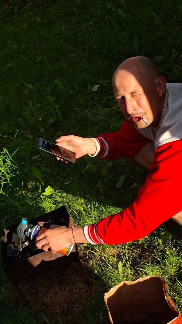 Backyard barbecue gathering in rural Belarus countryside