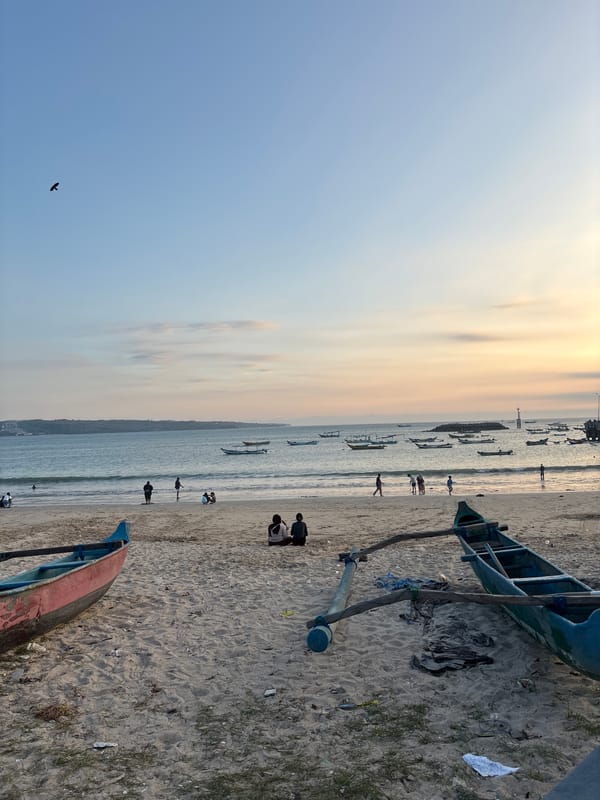 Kuta Beach and streets on a quiet Bali morning