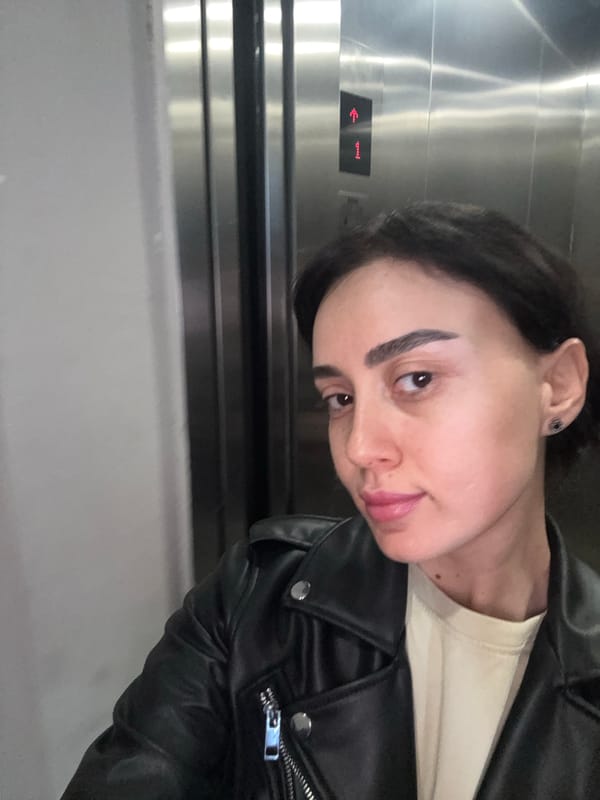 Late night elevator selfie captured in Tbilisi