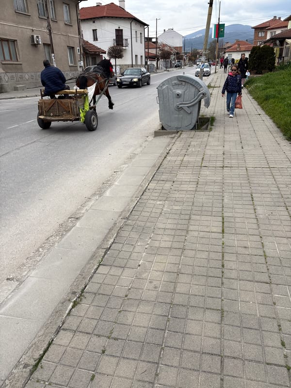 Spring afternoon documented in Panagyurishte with tulips and street scenes