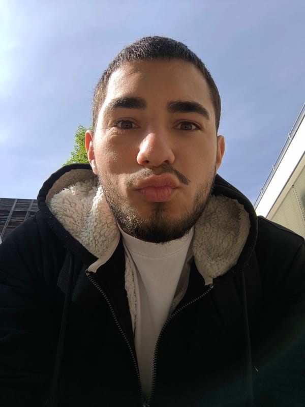 Young man takes selfie in Schiltigheim, France
