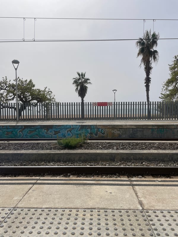 Train platform documented at Canet De Mar station