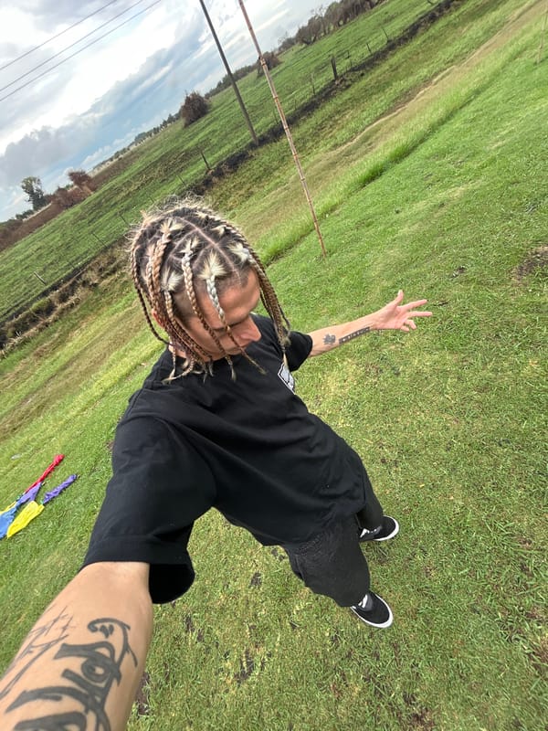 Person rests on grass in Dolores, Argentina