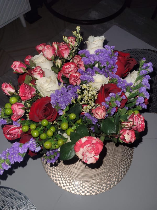 Flower bouquet documented in Nanyuki home setting