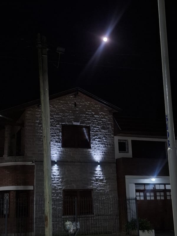 Moonlit evening scene captured in Wilde, Argentina
