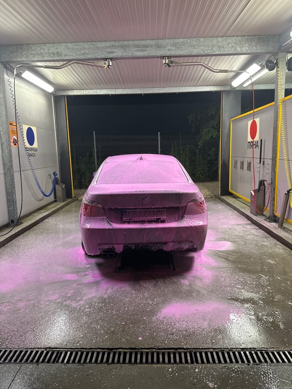 Car wash routine documented in Plovdiv, Bulgaria