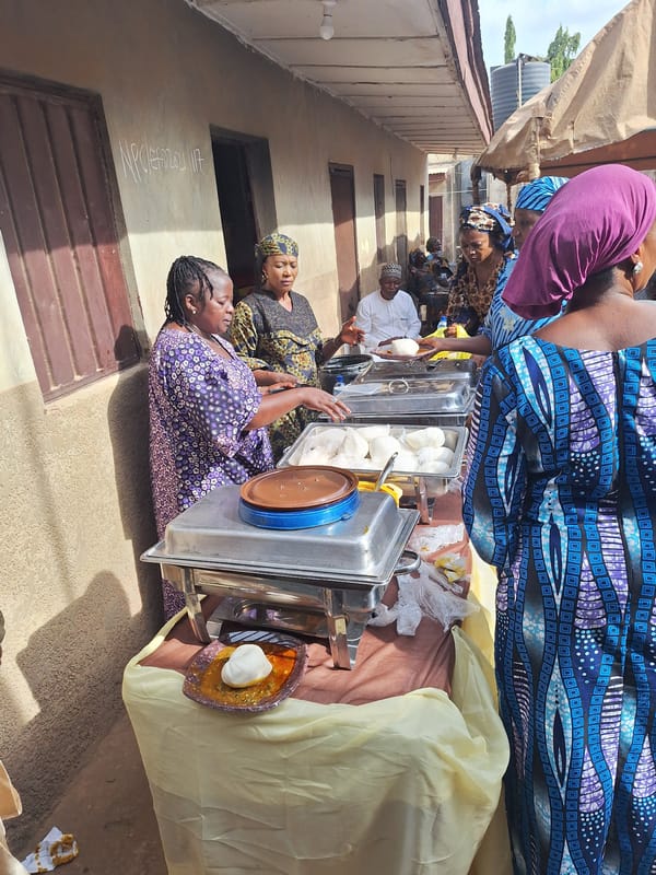 Community food service event in Sabon Tasha, Nigeria