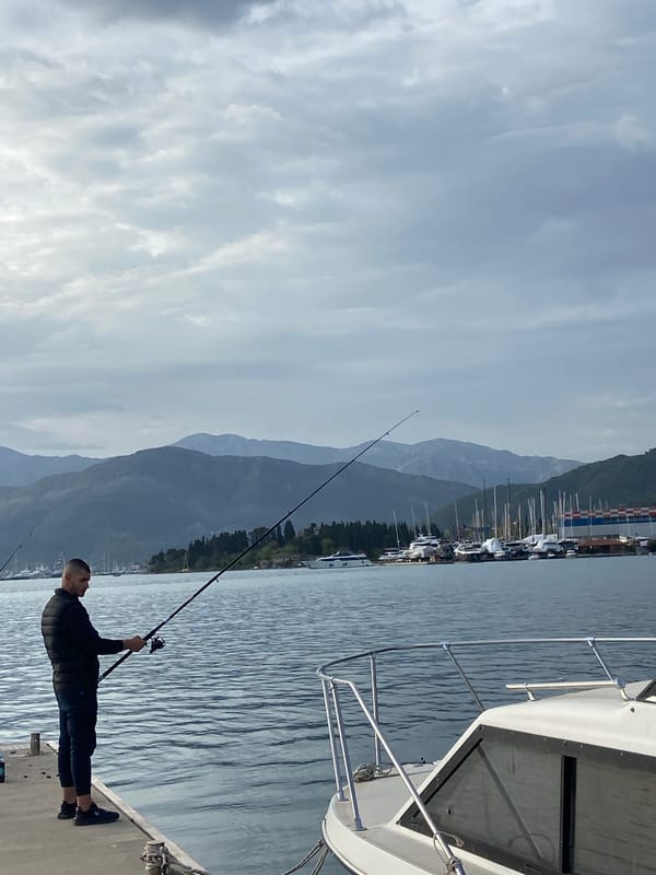 Casual waterfront activities documented around Tivat marina, Montenegro