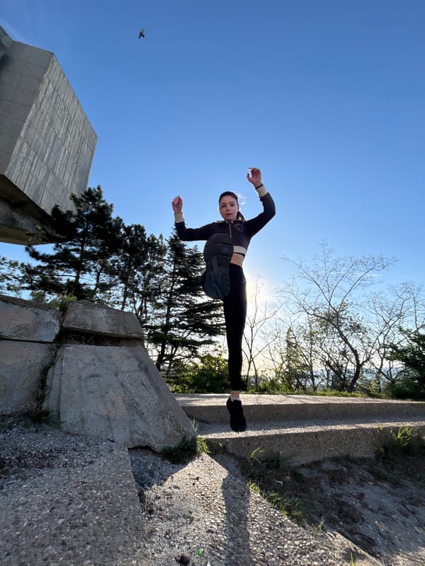 Young Adults Perform Acrobatic Photo Session at Varna Monument
