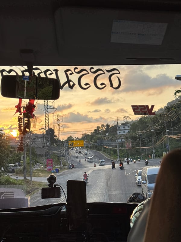 Bus passengers and sunset scenes captured in Patong Thailand