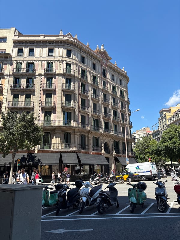Barcelona street scenes documented near Fundació Antoni Tàpies museum